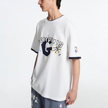 【NBA聯名系列】灰熊隊拼接袖直身T恤