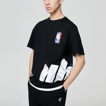 【NBA聯名系列】經典LOGO假兩件拼接寬鬆T恤