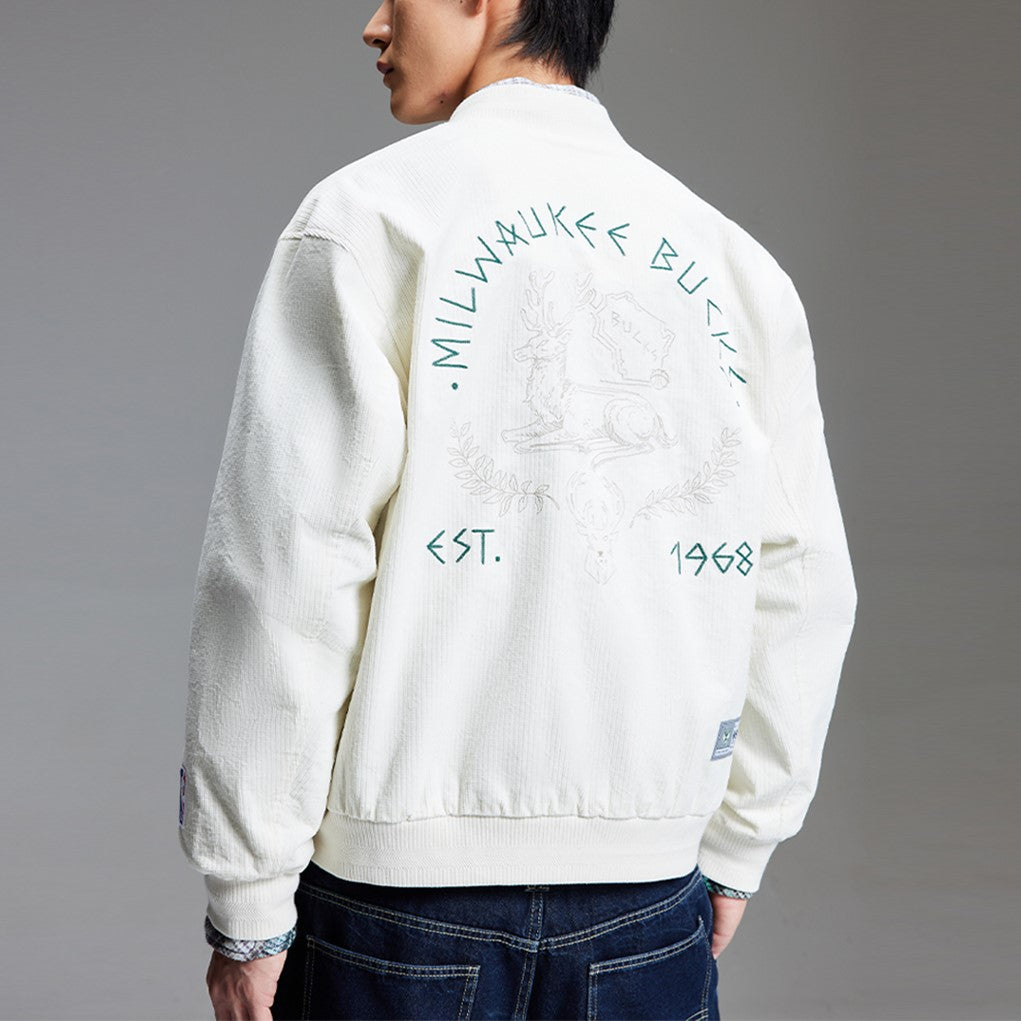 Jack & Jones×NBAコラボ スタジャン レザージャケット 人気
