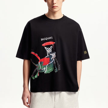 【Basquiat聯名系列】藝術塗鴉寬鬆T恤
