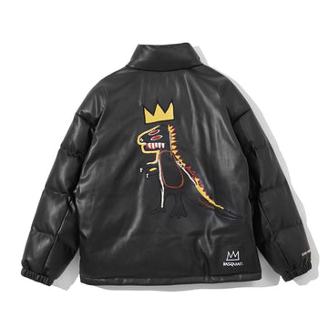 【Basquiat聯名系列】恐龍圖騰寬鬆保暖鋪棉外套