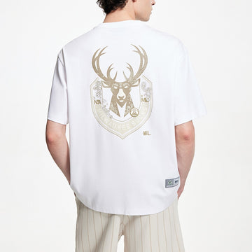 【NBA聯名系列】公鹿隊刺繡直身T恤