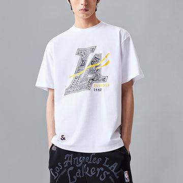 【NBA聯名系列】湖人隊塗鴉LOGO直身T恤