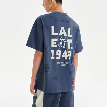 【NBA聯名系列】湖人隊滿版印花直身T恤