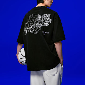 【NBA聯名系列】湖人隊塗鴉LOGO寬鬆T恤