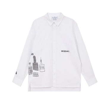 【Basquiat聯名系列】藝術塗鴉合身長袖襯衫