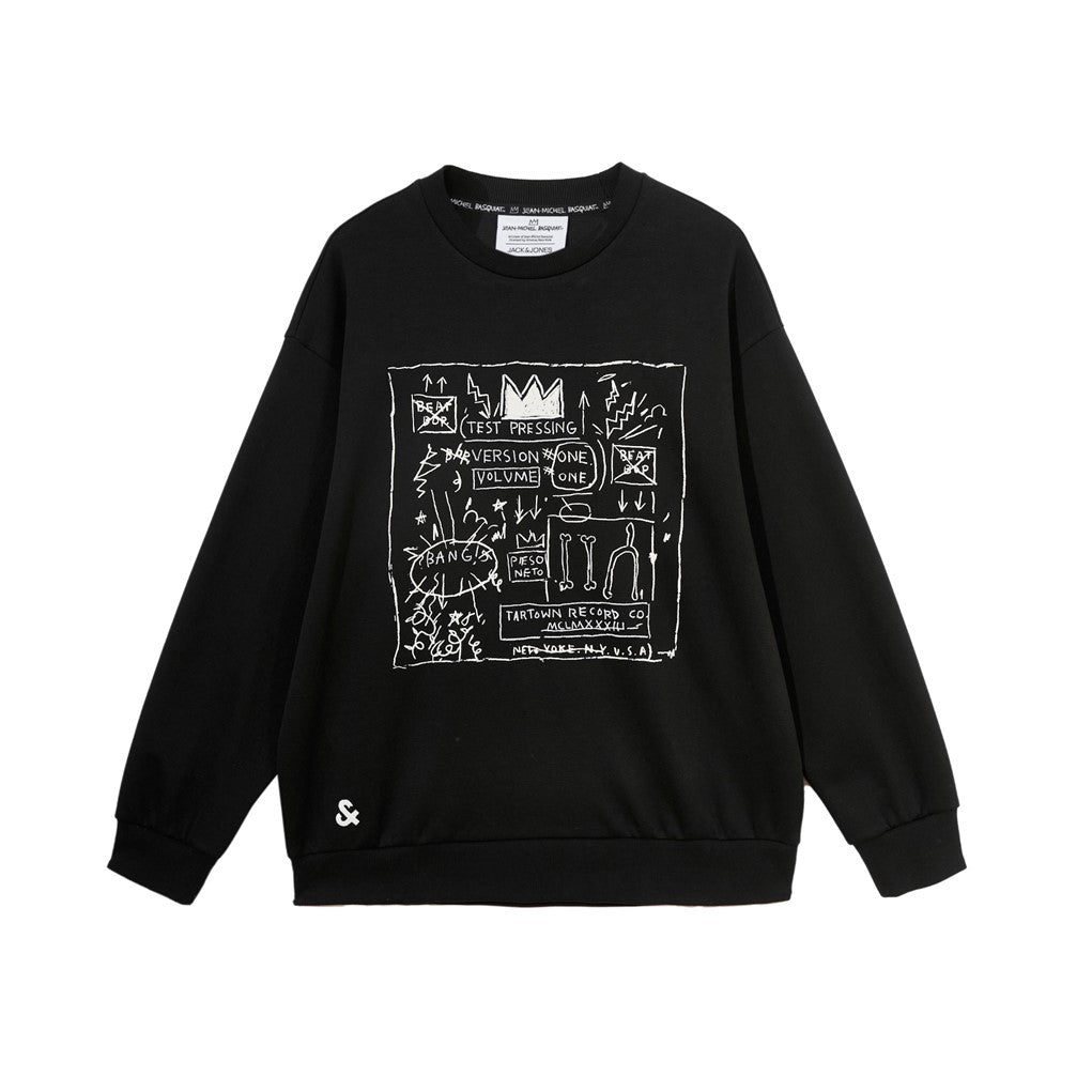 【Basquiat聯名系列】塗鴉藝術寬鬆圓領上衣